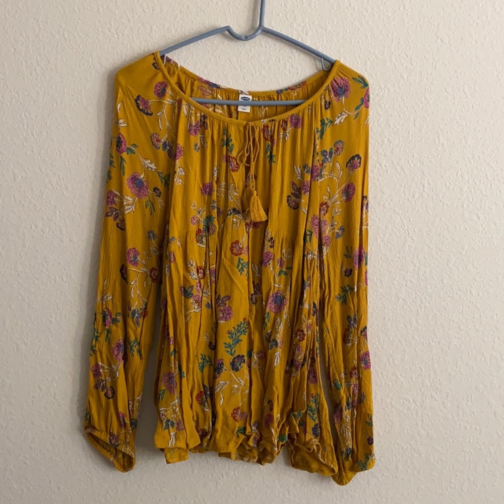 Floral Mustard Old Navy Top